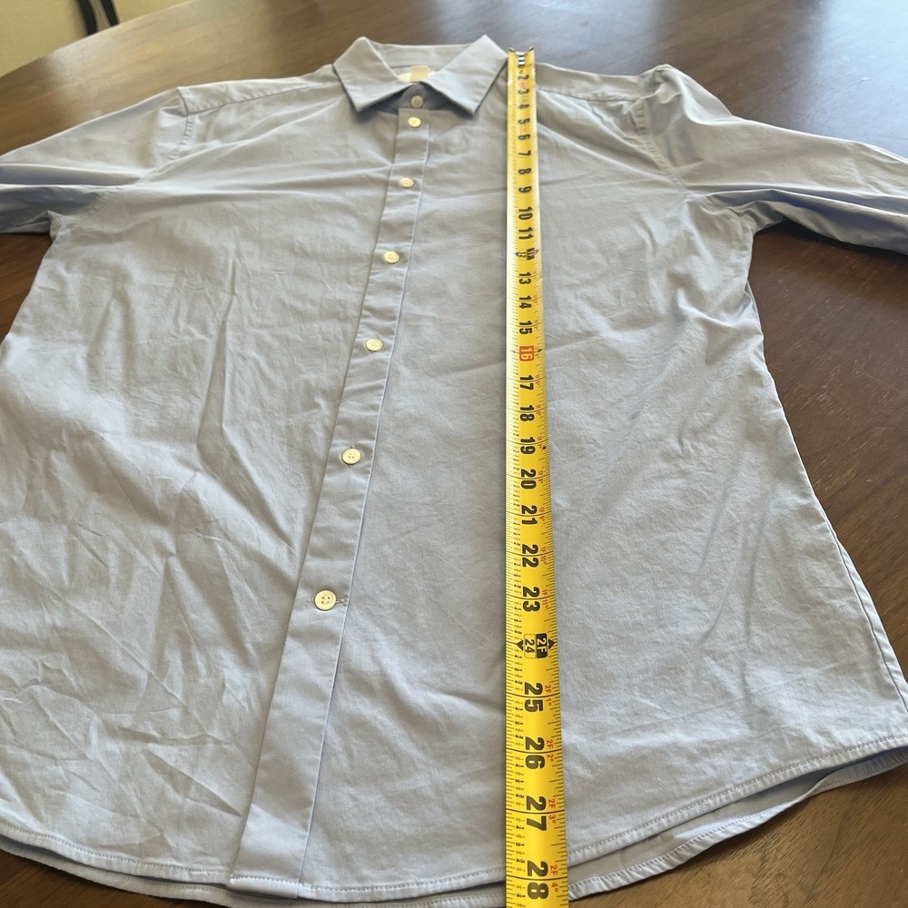COS Relaxed Fit Blue Cotton Button-Up Long Sleeve Shirt Men's Size M Classic - Picture 12 of 13